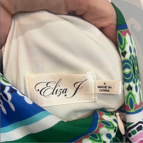 Eliza J Scarf Bow Tie Maxi Dress Fit & Flare in Green Size 4 - Picture 7 of 11